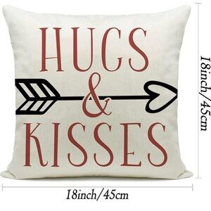 🌸. #7035. Hugs & Kisses Throw Pillow Cover | Romantic Farmhouse Cushion Cover |
